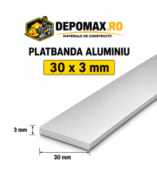 Platbanda aluminiu 30 x 3 mm, 6 metri (EN-AW 6060)